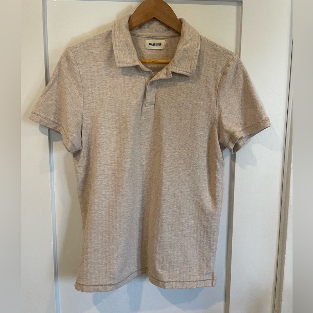 The Herringbone Polo in Heather Oat - S - 38